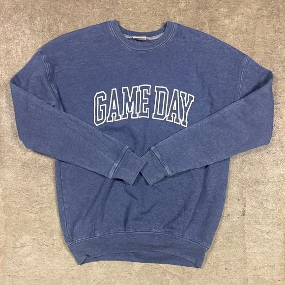 Blue 'GAME DAY' Crewneck Sweatshirt - Picture 1 of 2